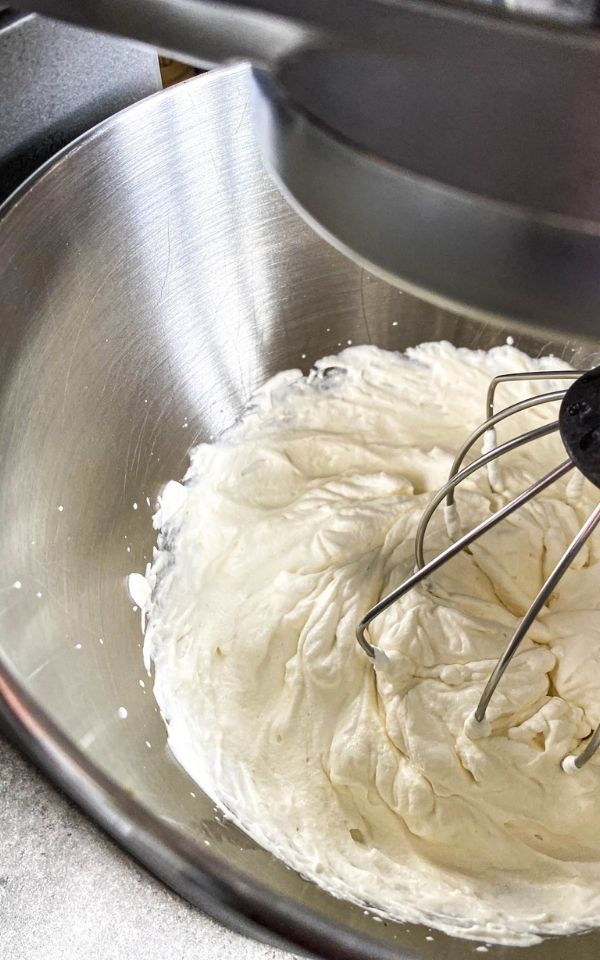 mixer whisking from-scratch whipped cream 