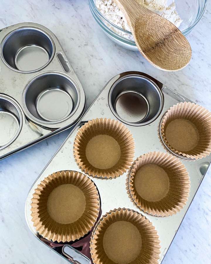 muffins tins lined with unbleached liners